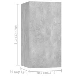 Berkfield Home 4 Piece TV Cabinet Set Concrete Grey Engineered Wood - thumbnail 6