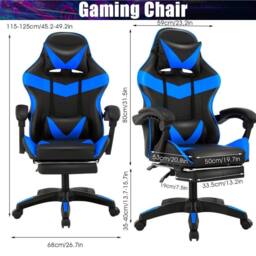 Kelvenix Gaming Chair Massage Computer Chair in Blue - Size: 0.6m2 - thumbnail 2