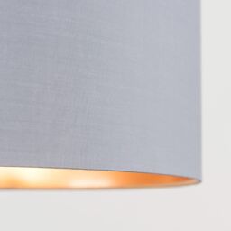 ValueLights Reni Grey with Metallic Copper Inner Easy Fit Ceiling Lamp Shade in Pale Grey - Size: Large - thumbnail 4