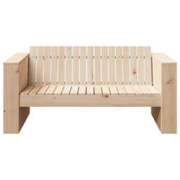 Berkfield Home Garden Sofa 2-Seater 134x60x62 cm Solid Wood Pine in Natural - Size: 134 x 60 x 62 cm - thumbnail 4