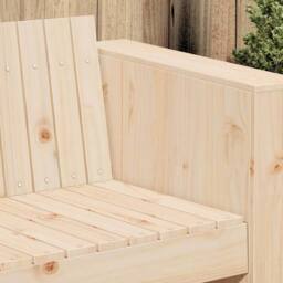 Berkfield Home Garden Sofa 2-Seater 134x60x62 cm Solid Wood Pine in Natural - Size: 134 x 60 x 62 cm - thumbnail 3