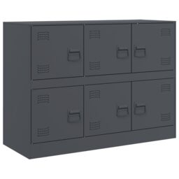 Berkfield Home Sideboard Anthracite 99x39x73 cm Steel - Size: 99 x 39 x 73 cm - thumbnail 2