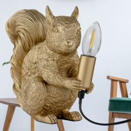 First Choice Lighting Set of 2 Squirrel - Gold Squirrel Table Lamps - thumbnail 7