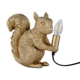 First Choice Lighting Set of 2 Squirrel - Gold Squirrel Table Lamps - thumbnail 2