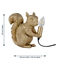 First Choice Lighting Set of 2 Squirrel - Gold Squirrel Table Lamps - thumbnail 9