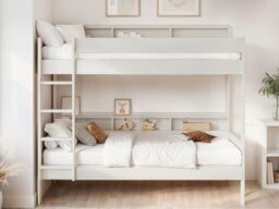 Noomi Bodie Wooden Bunk Bed in White - Size: EU Single - thumbnail 2
