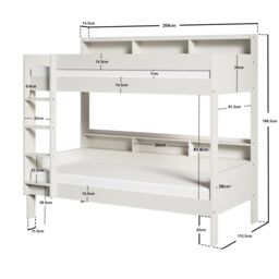 Noomi Bodie Wooden Bunk Bed in White - Size: EU Single - thumbnail 8