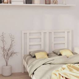 Berkfield Home Bed Headboard White 146x4x100 cm Solid Wood Pine - Size: 146 x 4 x 100 cm - thumbnail 2