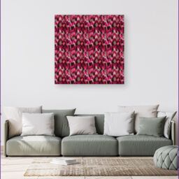 "Warren Reed - Designer Modern Pink Animal Print Canvas - Size: W30"" x H30""" - thumbnail 4