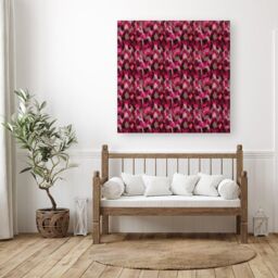 "Warren Reed - Designer Modern Pink Animal Print Canvas - Size: W30"" x H30""" - thumbnail 3
