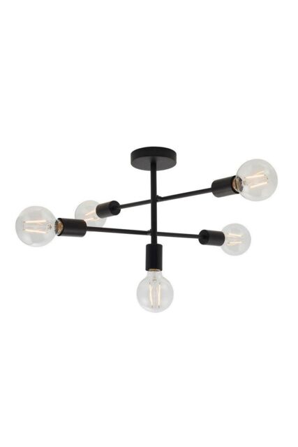 Netlighting Studio 5 Light Semi Flush Light Matt Black E27 - image 1
