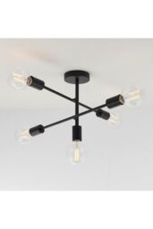Netlighting Studio 5 Light Semi Flush Light Matt Black E27 - thumbnail 2