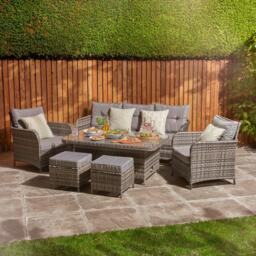 Outdoor Dining Set Rattan Garden Furniture Patio Table Chairs Sofa Stools - thumbnail 1