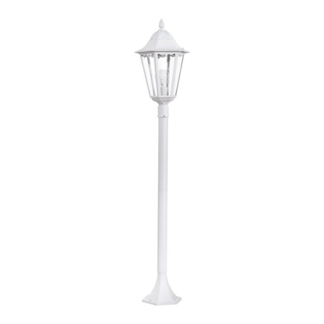 Loops IP44 Outdoor Bollard Light White Aluminium Lantern 1 x 60W E27 Tall Lamp Post - image 1