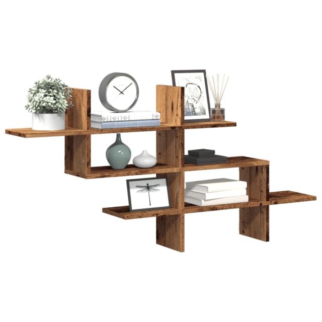 Berkfield Home Wall Shelf Old Wood 124.5x18x60.5 cm Engineered Wood in Brown - image 1