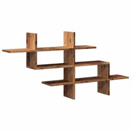Berkfield Home Wall Shelf Old Wood 124.5x18x60.5 cm Engineered Wood in Brown - thumbnail 2