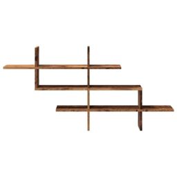 Berkfield Home Wall Shelf Old Wood 124.5x18x60.5 cm Engineered Wood in Brown - thumbnail 4