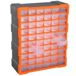 KORVIXA 60 Drawers DIY Storage Organiser Craft Box in Orange - Size: 500mm - thumbnail 3