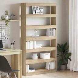 Berkfield Home Bookcase Sonoma Oak Engineered Wood 100 x 30 x 198 cm Shelving in Brown - thumbnail 2