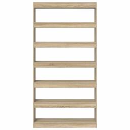Berkfield Home Bookcase Sonoma Oak Engineered Wood 100 x 30 x 198 cm Shelving in Brown - thumbnail 5