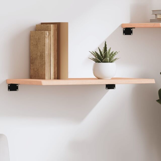 Berkfield Home Wall Shelf 60x30x2 cm Untreated Solid Wood Oak in Brown - Size: 60 x 30 x 2 cm - image 1