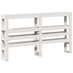 Berkfield Home Headboard with Shelves White 120 cm Solid Wood Pine - thumbnail 2
