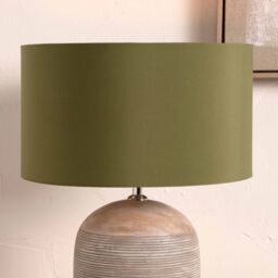 Ruma Sage Green Cylinder Poly Cotton Shade for Table Lamps & Floor Lamps - Size: 14 inches