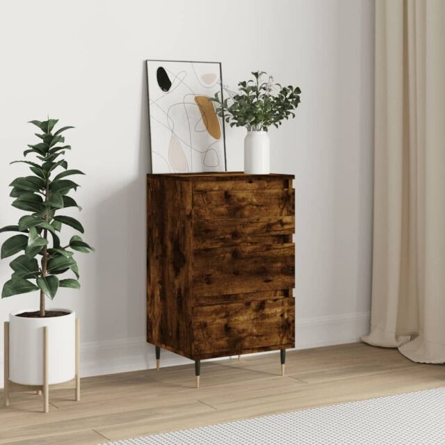 Berkfield Home Sideboard Smoked Oak 40x35x70 cm Engineered Wood in Brown - Size: 40 x 35 x 70 cm - image 1