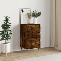Berkfield Home Sideboard Smoked Oak 40x35x70 cm Engineered Wood in Brown - Size: 40 x 35 x 70 cm - thumbnail 1