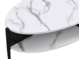 Vente-unique Oval Coffee Table With 4 Niches In MDF & Metal - White & Black - thumbnail 8