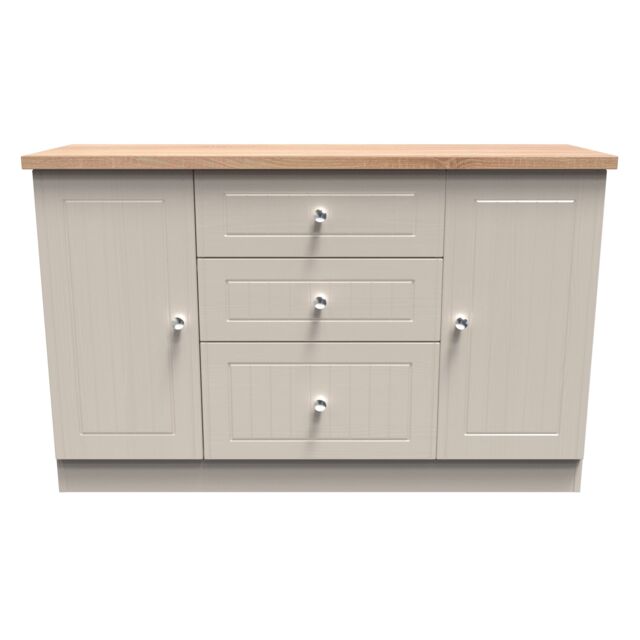 Ready Assembled 2 U Norton 2 Door 3 Drawer Sideboard (Ready Assembled) in Taupe - Size: Large - image 1