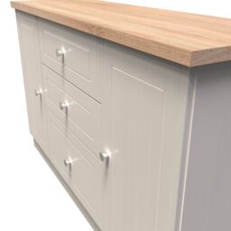 Ready Assembled 2 U Norton 2 Door 3 Drawer Sideboard (Ready Assembled) in Taupe - Size: Large - thumbnail 4
