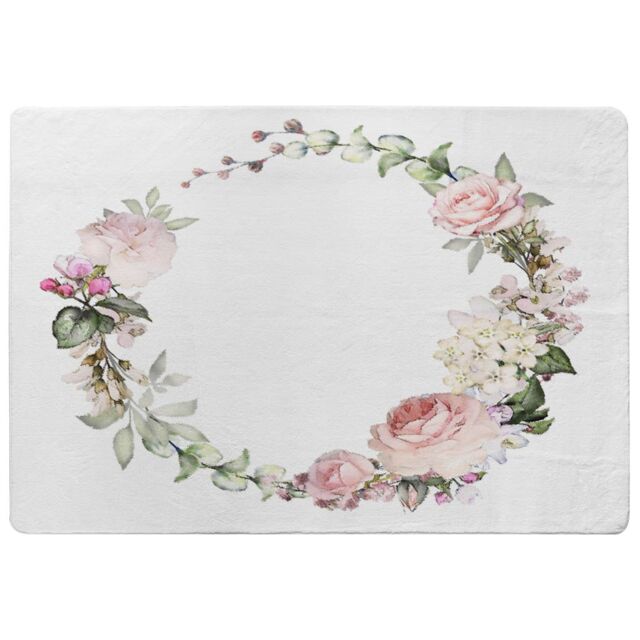 Benjamin Tate Design Watercolour Flowers Designer Rug in Natural - Size: Large - image 1