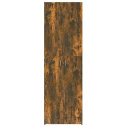 Berkfield Home Office Cabinet Smoked Oak 60x32x190 cm Engineered Wood in Brown - Size: 60 x 32 x 190 cm - thumbnail 3