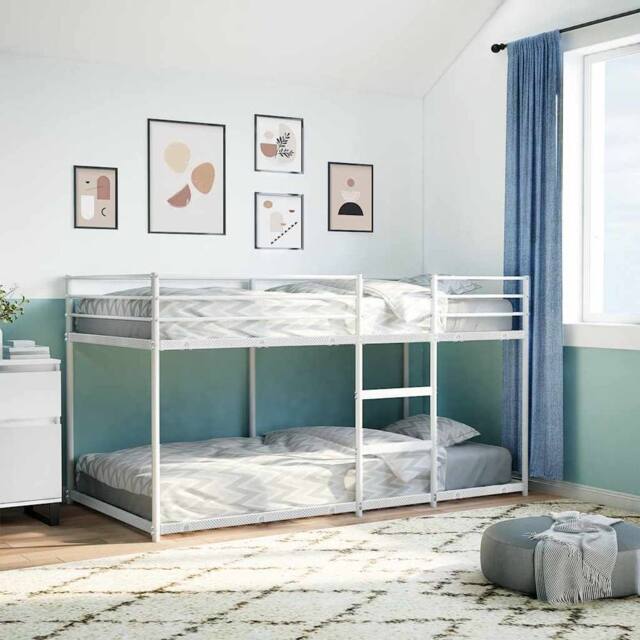 Berkfield Home Breathable Bunk Bed without Mattress White 100x200 cm Steel - image 1