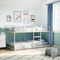 Berkfield Home Breathable Bunk Bed without Mattress White 100x200 cm Steel - thumbnail 1