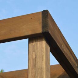 Rutland County Garden Furniture Ltd Wall Mounted Box Pergola - L420 x W420 x H270 cm - Rustic Brown - thumbnail 5