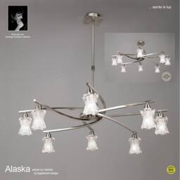 Netlighting Alaska Pendant Convertible To Semi Flush 8 Light L1SGU10 Satin Nickel in Grey - thumbnail 2