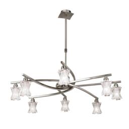Netlighting Alaska Pendant Convertible To Semi Flush 8 Light L1SGU10 Satin Nickel in Grey