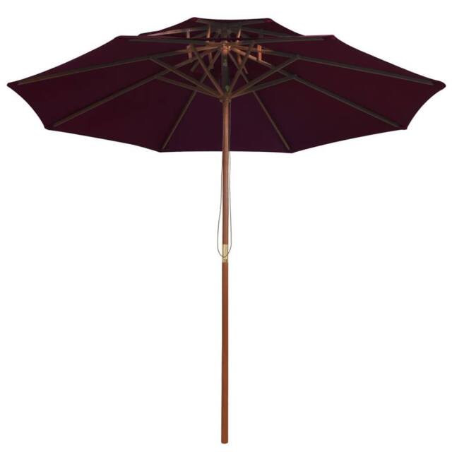 Berkfield Home Double Decker Parasol with Wooden Pole Bordeaux Red 270 cm in Burgundy - image 1