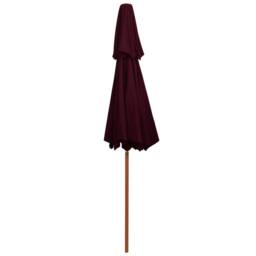 Berkfield Home Double Decker Parasol with Wooden Pole Bordeaux Red 270 cm in Burgundy - thumbnail 4