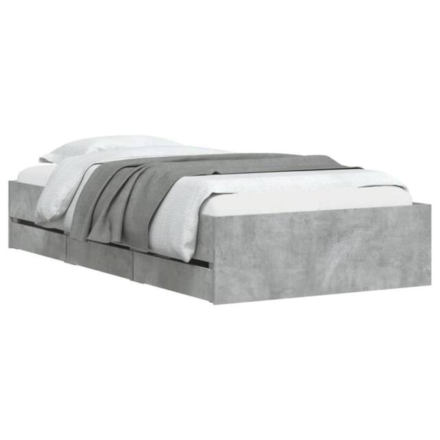 Berkfield Home Modern Bed Frame with Drawers without Mattress Concrete Grey 90x200 cm - image 1