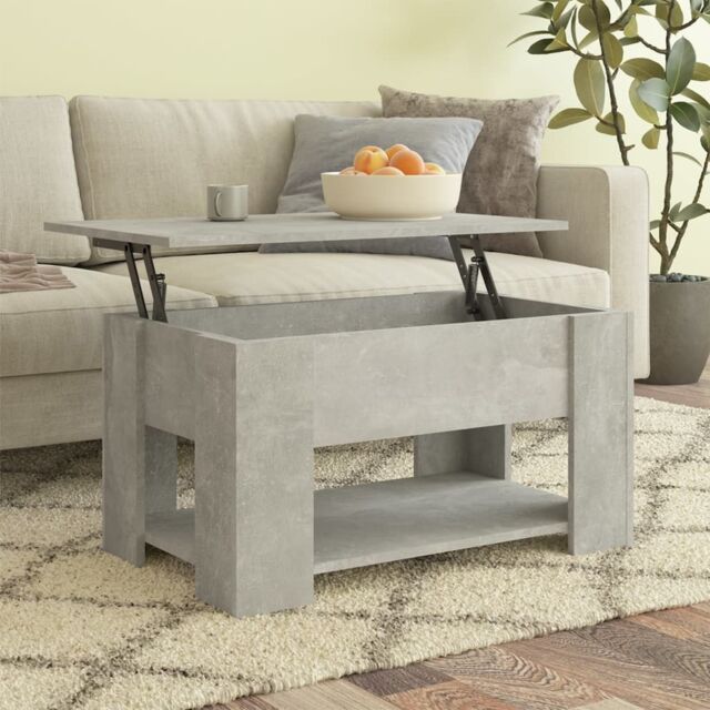 Berkfield Home Coffee Table Concrete Grey 79x49x41 cm Engineered Wood - Size: 79 x 49 x 41 cm - image 1