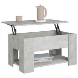 Berkfield Home Coffee Table Concrete Grey 79x49x41 cm Engineered Wood - Size: 79 x 49 x 41 cm - thumbnail 4