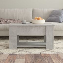Berkfield Home Coffee Table Concrete Grey 79x49x41 cm Engineered Wood - Size: 79 x 49 x 41 cm - thumbnail 3