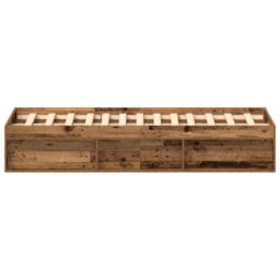 Berkfield Home Bed Frame without Mattress Old Wood 150x200 cm Engineered Wood in Brown - thumbnail 6