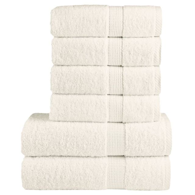 Berkfield Home 6 Piece Premium Towel Set SOLUND Cream 600 gsm - image 1