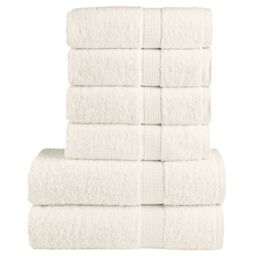 Berkfield Home 6 Piece Premium Towel Set SOLUND Cream 600 gsm - thumbnail 1