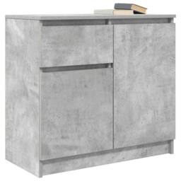 Berkfield Home Sideboard with Drawer Concrete Grey 71x35x65 cm Engineered Wood - Size: 71 x 35 x 65 cm - thumbnail 4