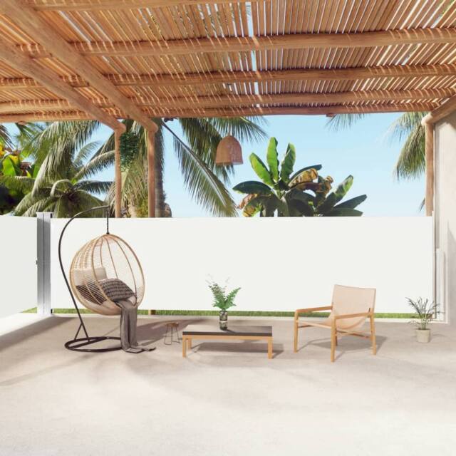 Berkfield Home Retractable Side Awning Cream 160x1000 cm - image 1